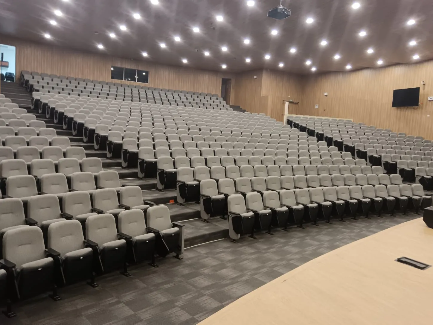Auditorio · alfombra en gradas y pasillos