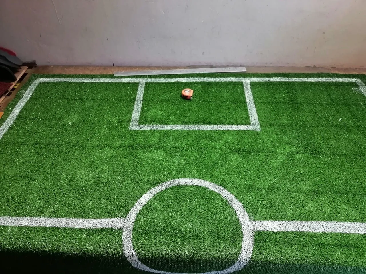 Mini cancha con demarcación